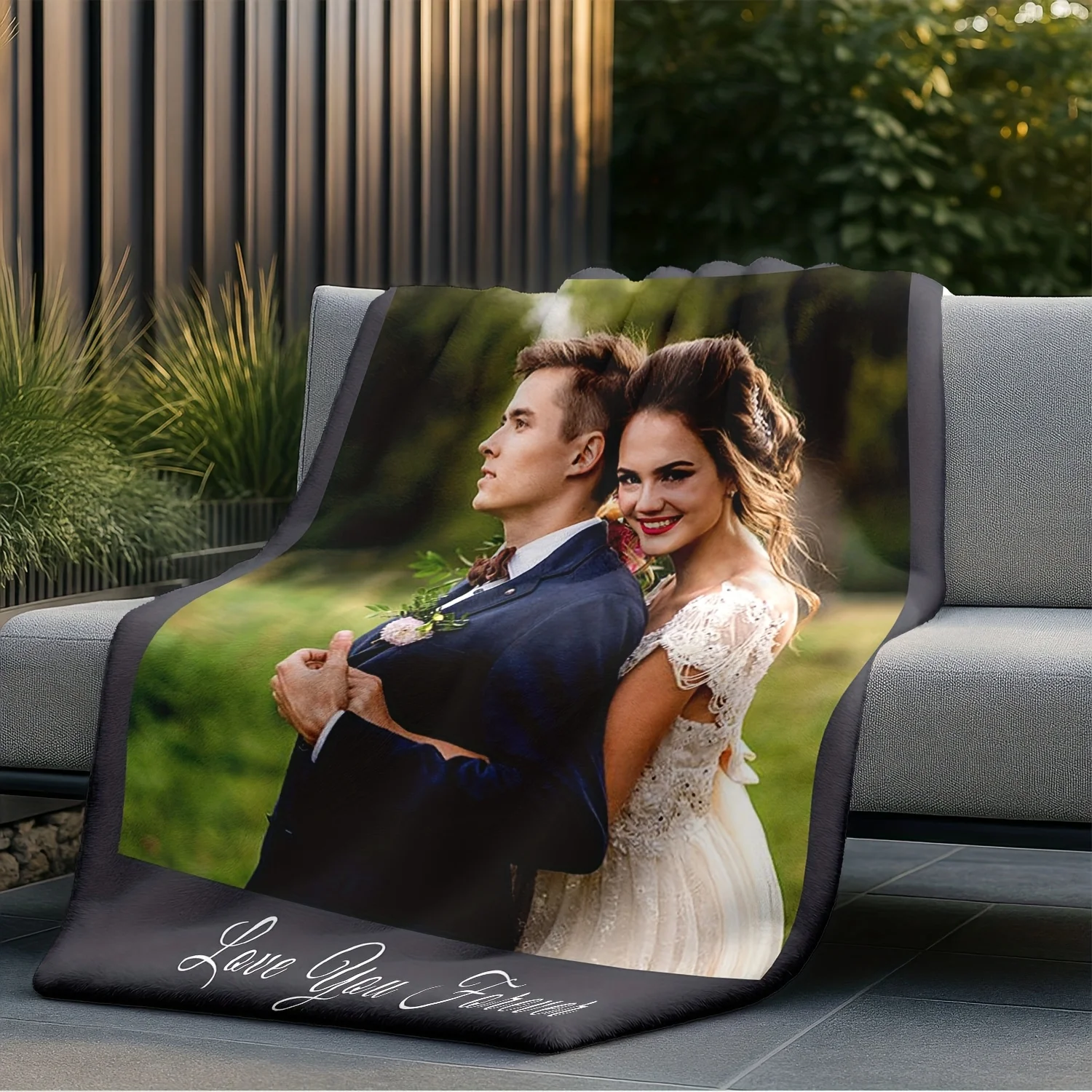 1 Piece of Custom DIY Personalized Photo Blanket for Your Loved One - Flannel Blanket with Personalized Photo, Soft and Warm