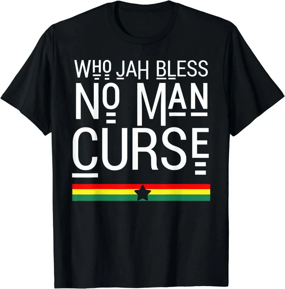 

Jah Who Bless No Curse Man Rasta Flag Reggae Roots Jamaica T-Shirt