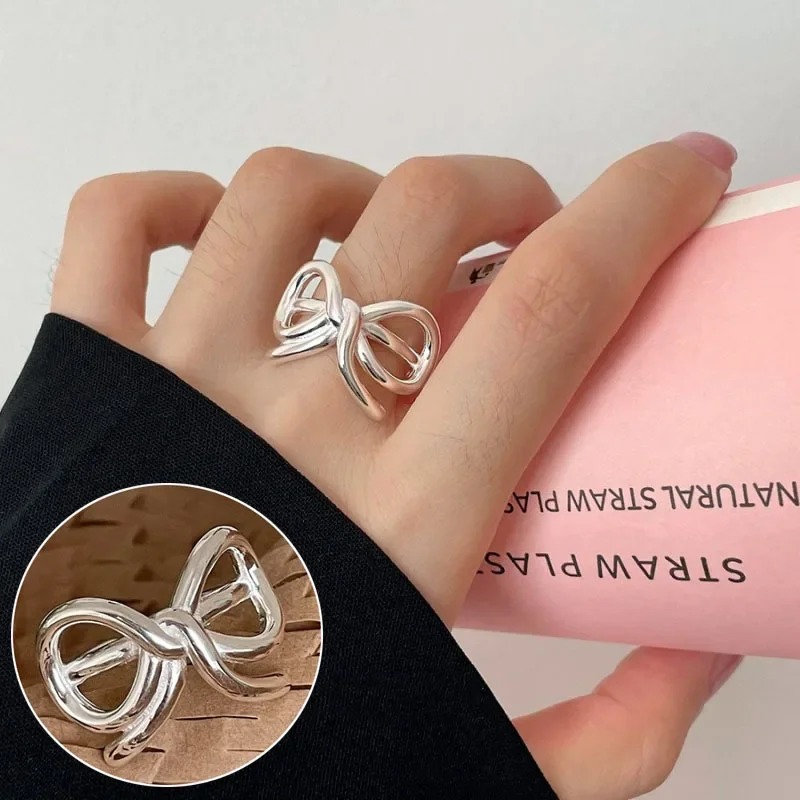

925 Silver 31 Types Heart Geometric Mobius Opening Adjustable Rings for Women Fine Jewelry Cute Accessories