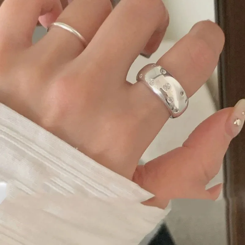 Women's 925 Sterling Silver Geometric Adjustable Ring, Gift
