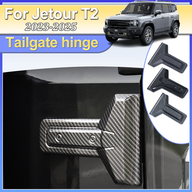

For Chery Jetour Shanhai Traveler T2 2023 2024 2025 ABS Black Tailgate Hinge Cover Modification Styling Car Stickers Accessories