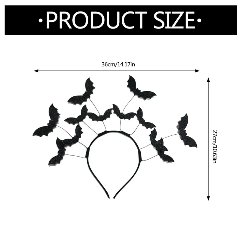 Plüsch-Glitzer-Haarband, Festival-Kostüm-Stirnbänder, Gotik, Fledermausohren, Kopfbedeckung