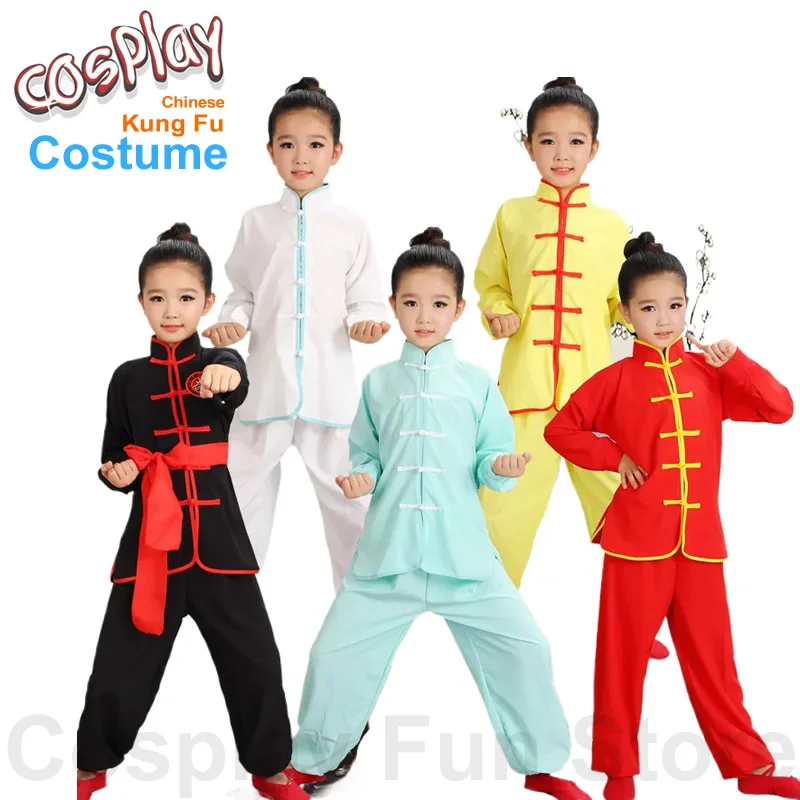 

Children's Performance Kung Fu Sport Suits Youngsters Clothes Martial Arts Clothing Wushu Training Tai Chi Practice Short Sleeve