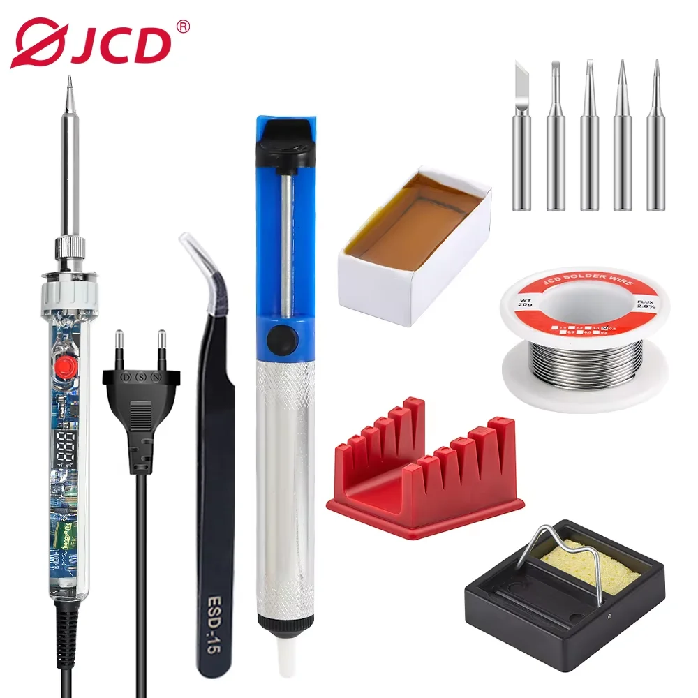 Jcd P907 Elektrische Soldeerbout Kit 90W Verstelbare Temperatuur Lcd Digitaal Display 110V 220V Lasreparatie Tools