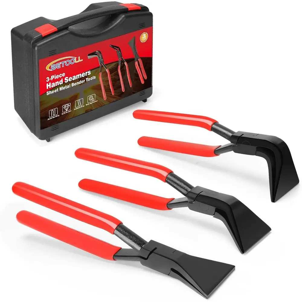 

3-Piece Hand Seamers Set - Straight, 45°, and 90° Jaws for Metal Bending and Sheet Metal Working