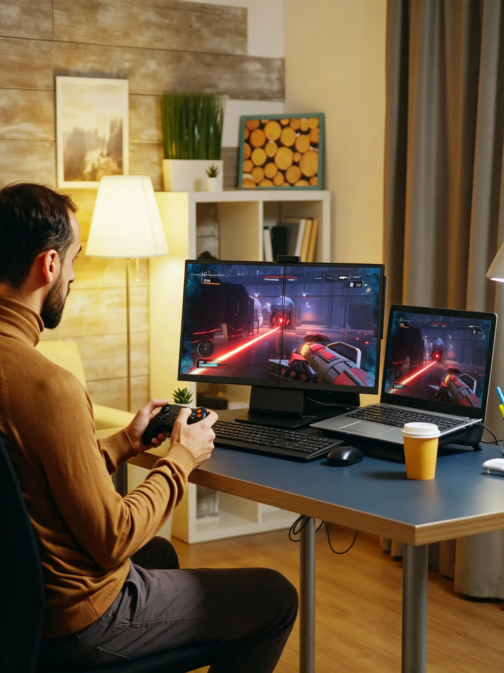 UPERFECT QLED 23,8" 120Hz Tragbarer Gaming-Monitor 1080P 125% sRGB FreeSync Integrierte Lautsprecher VESA-Halterung HDMI USB-C Augenschonmodus Großer Zweitbildschirm für Laptop, Smartphone, PS4, PS5,