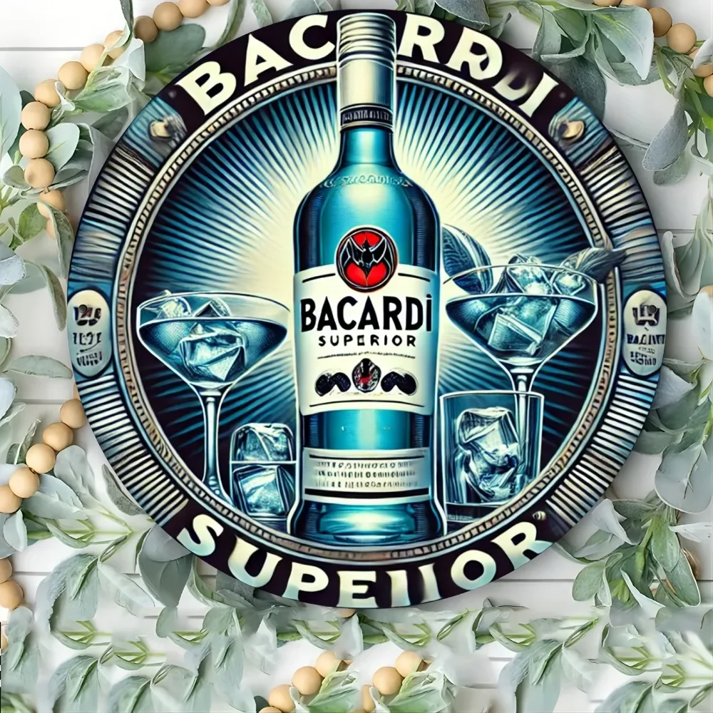 Letrero de Aluminio Duradero Bacardi Superior - Placa Metálica Vintage de Alta Definición con Bordes Lisos, Fácil de Mantener