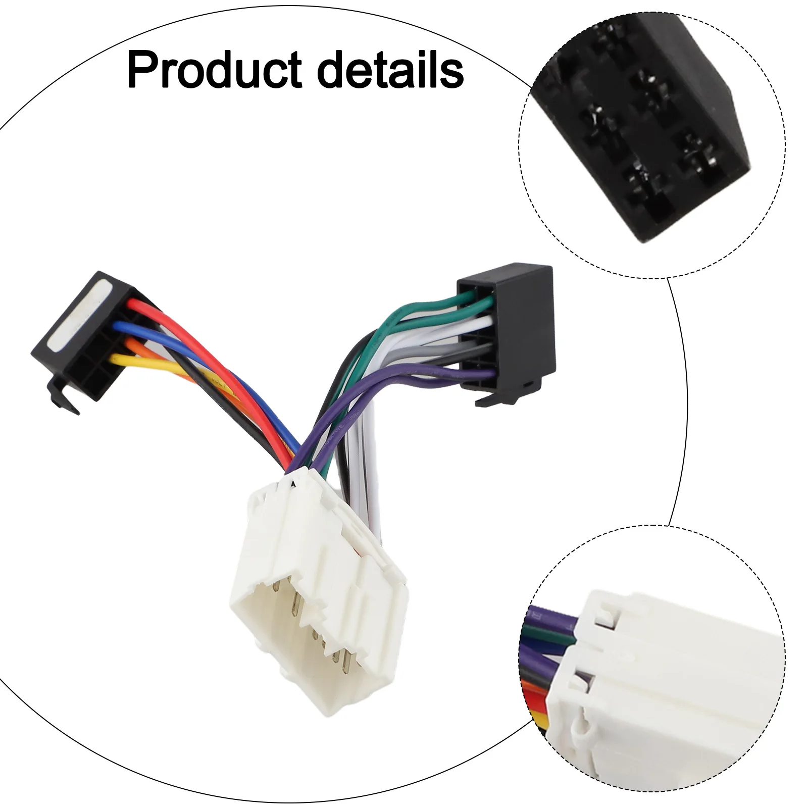 Radio Wiring Harness ISO Power Cable Car Stereo Adapter 12V Voltage 16Pin Interface Anti-Corrosion Design Direct Installation