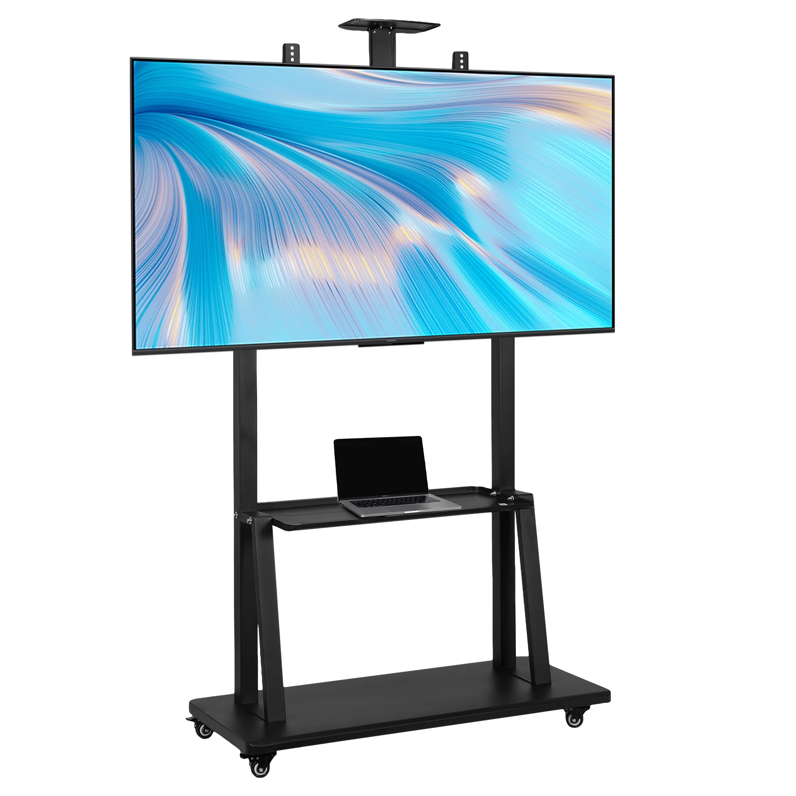 Universal TV Floor-Standing Stand Height Adjustable TV Mobile Stand Conference TV Mobile Cart for Living Room/Office/Outdoor