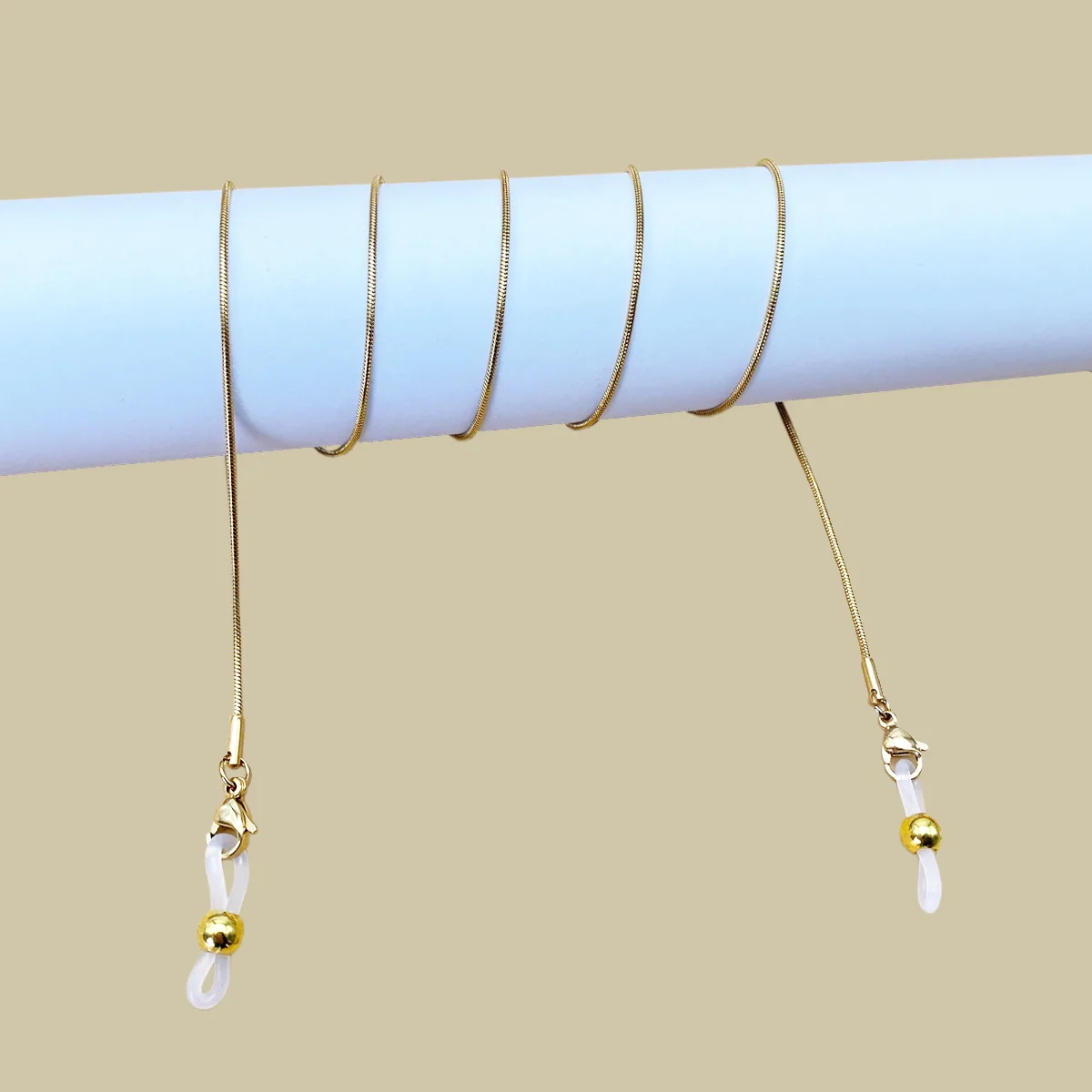 Internet-Trend Vielseitige 1,2mm 304 Edelstahl Schlangenkette Vakuum 24K Galvanisierte Maskenhalterung Brillenkette – Detail 10