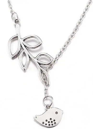 

Sterling Silver Angel Wing Feather Bird Pendant Necklace for Women