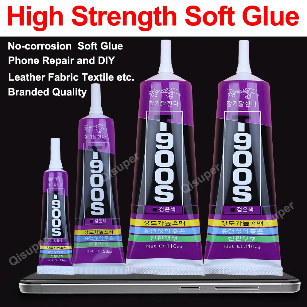 Imagem -04 - Black T9000 Cell Phone Screen Repair Glue Speaker Strass Borracha Têxtil Adesivo de Contato Epóxi 15ml 50ml 110ml E8000