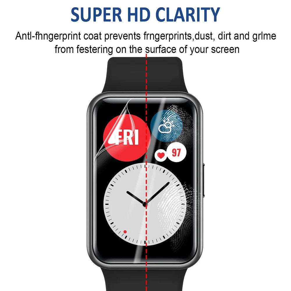 Para huawei relógio ajuste/ajuste 2/es 9d curvo protetor de tela relógio fit2 filme protetor macio anti-risco acessórios smartacth