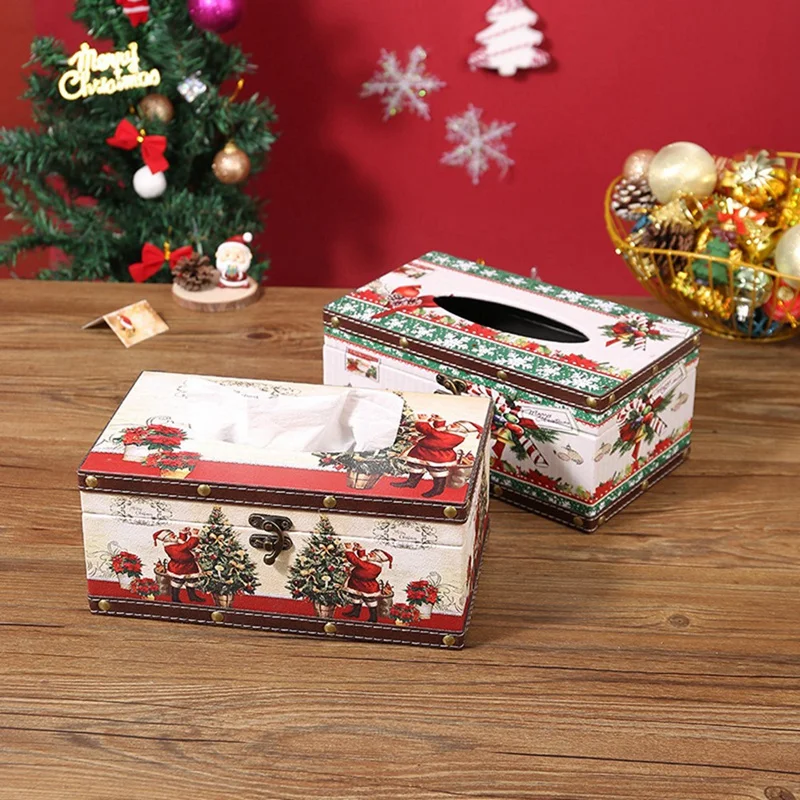 Christmas Tissue Box Home Indoor Dining Table Living Room Coffee Table Desktop Paper Box Tissue Tube