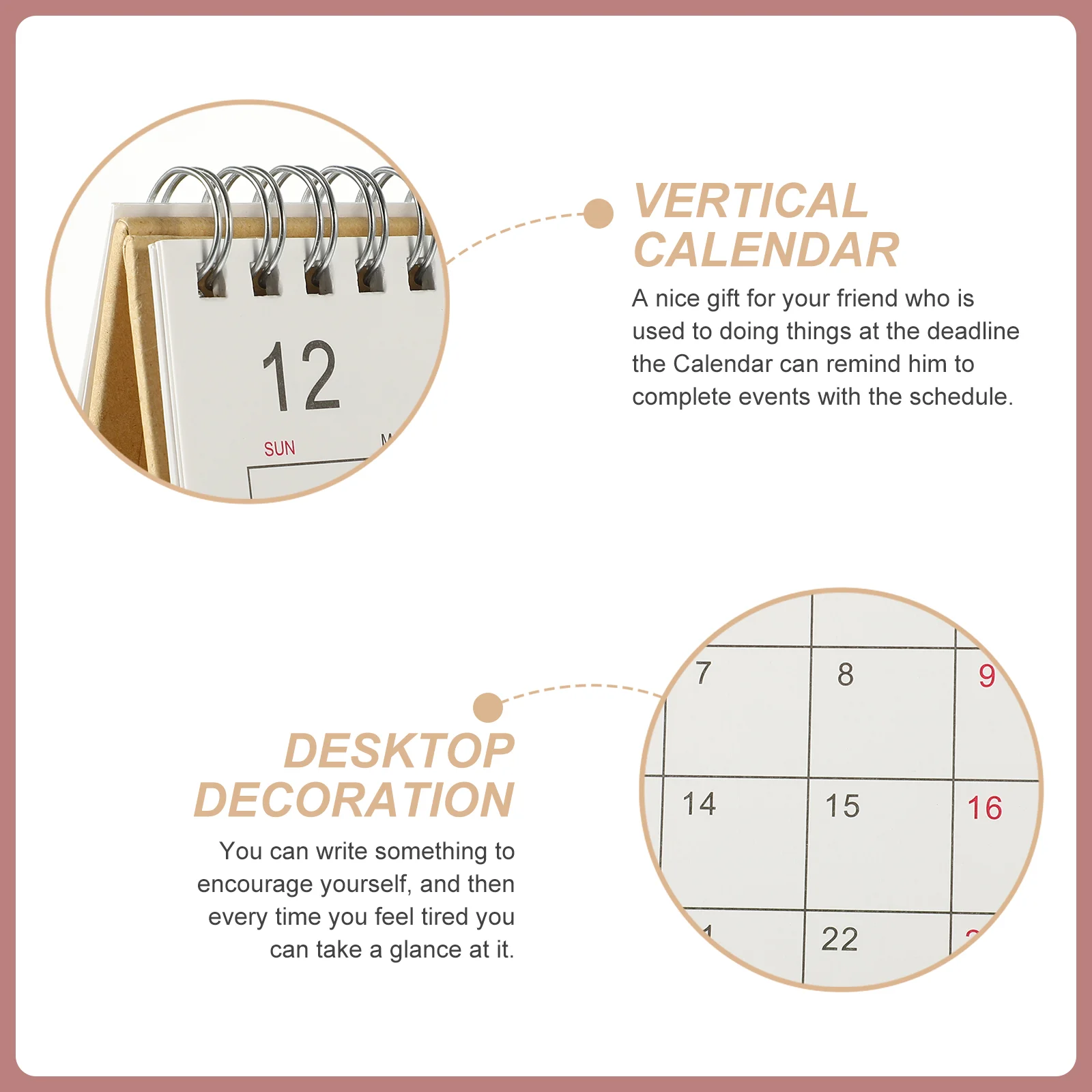 Brittop-Calendrier vertical pour bureau, style simple, papier de bureau, cadeau pour la maison, 2023, 2024