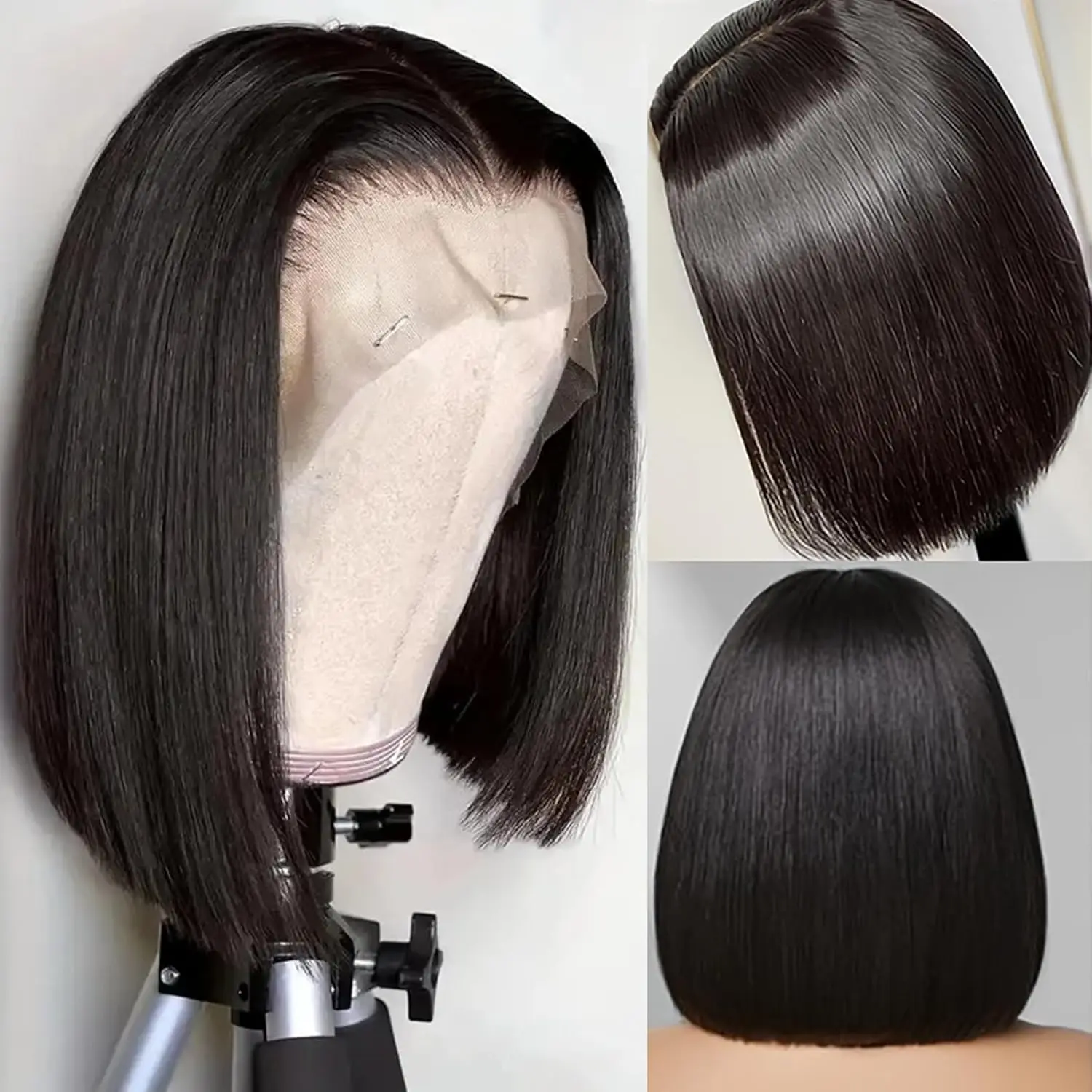 

Black Bob Wig Human Hair 13x4 Frontal Lace Wigs For Women Bob Lace Front Wigs Human Hair Glueless Wigs Pre Cut 180% Density