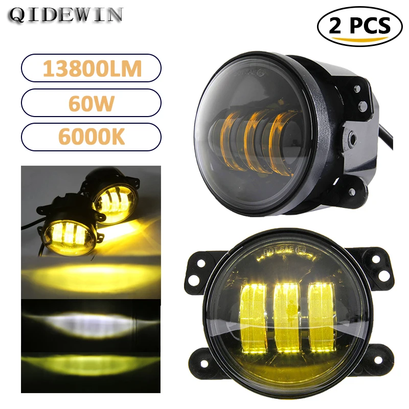 

4 Inch Headlights LED Car Lenses Accsesories For Vehicles Projector Lamp For Jeep Wrangler Golden Front Bumper Fog Lights 2PCS