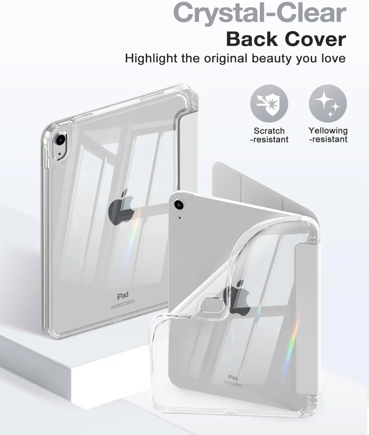 iPad (A16) 第11世代 11インチ 2025年モデル、iPad 第10世代 2022年モデル用ケース、左側にペンシルホルダー付き、スリムな三つ折りiPad 11インチカバー