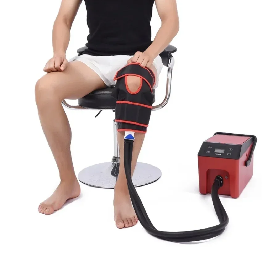 Knee Cryo Recovery Ice Cold Compression Therapy System Machine Pulse Physical Therapy Device for Post‑Surgery Joint Pain Relief