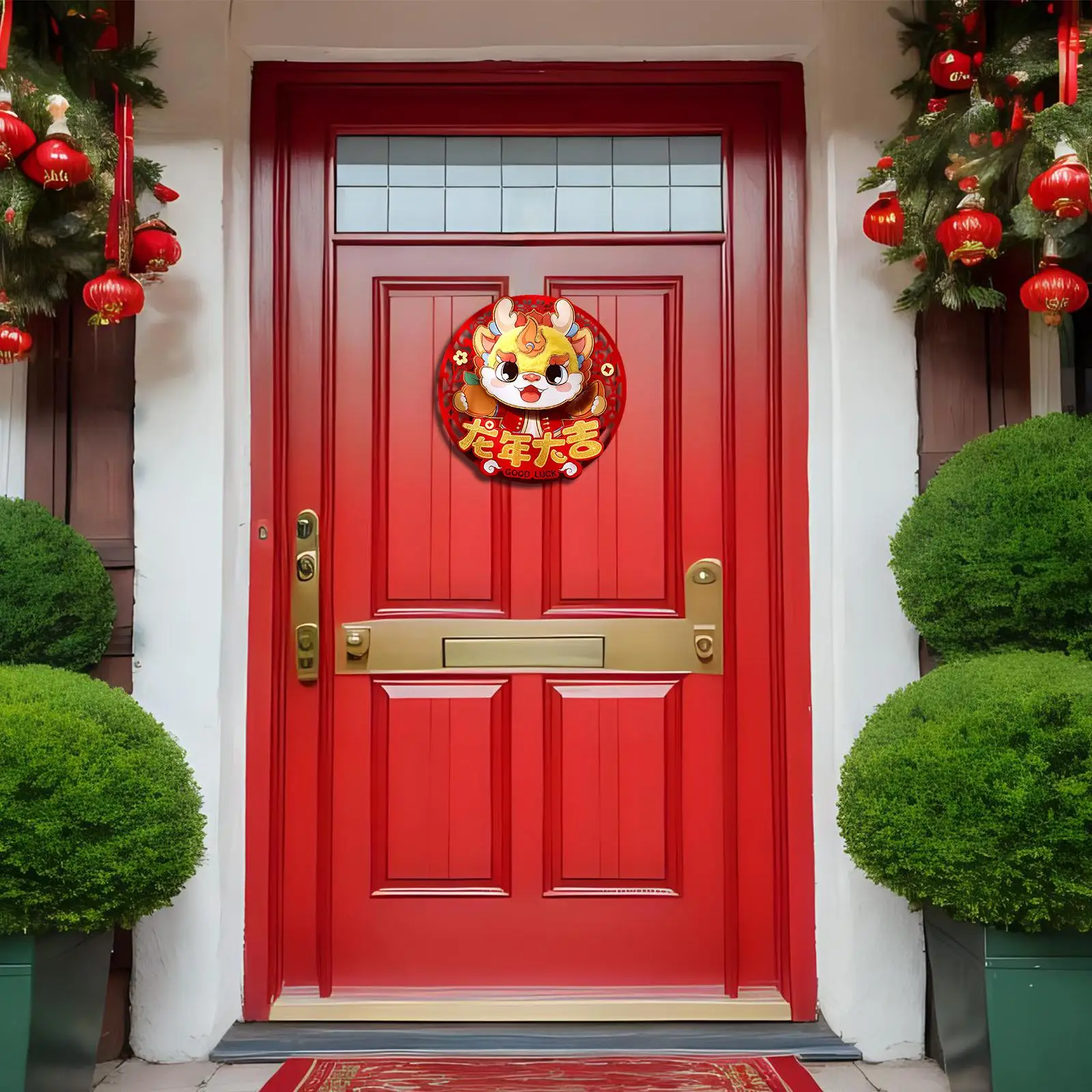 Door Stickers Window Clings Farmhouses Chinese New Year Decorations 2024