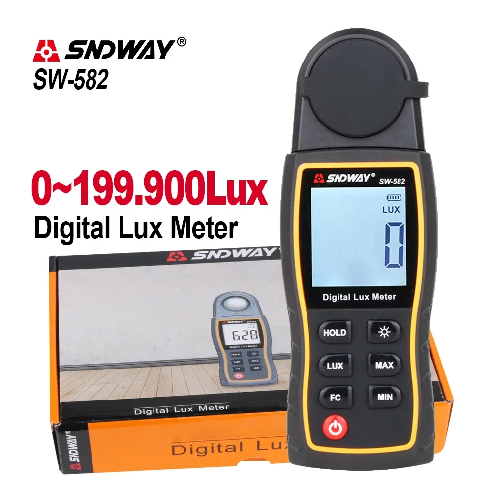 SNDWAY Digital Lux Meter Light Meter For Photography Hand-held 360 Degree Spectrophotometer Photometer