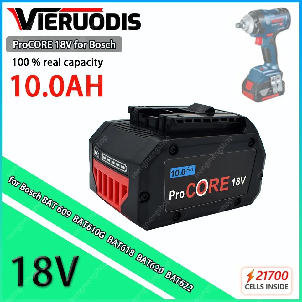 

For Bosch 18V 10.0AH Professional Cordless Tool BAT609 BAT618 GBA18V80 21700 Battery ProCORE Replacement Battery