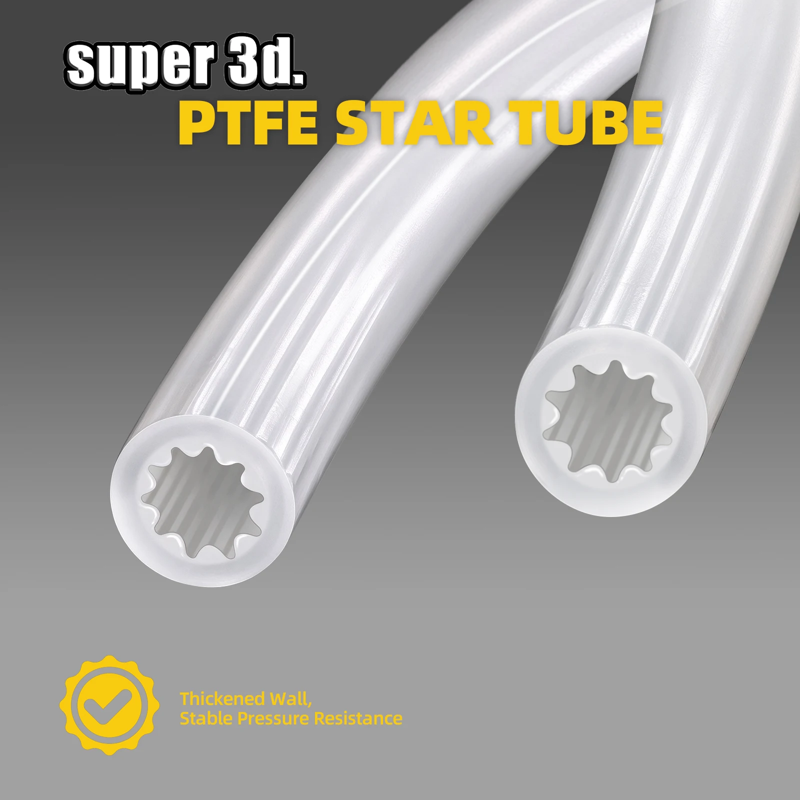 For Bambu Lab Creality Voron Anycubic Star Shaped PTFE Tube 1.75mm Low-Resistance Ultra-Smooth Flow PTFE Tube 3D Printer Parts