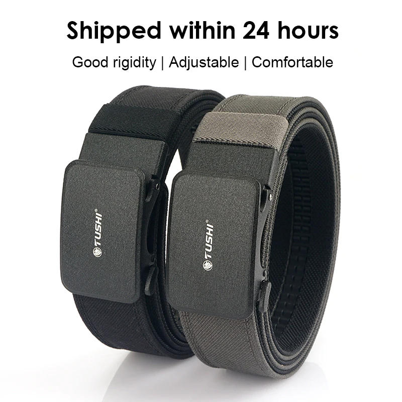 HSSEE New Hunting Tactical Belt for Men and Women Thick Genuine Nylon Adjustable Casual Belt Metal Automatic Buckle Male Belt