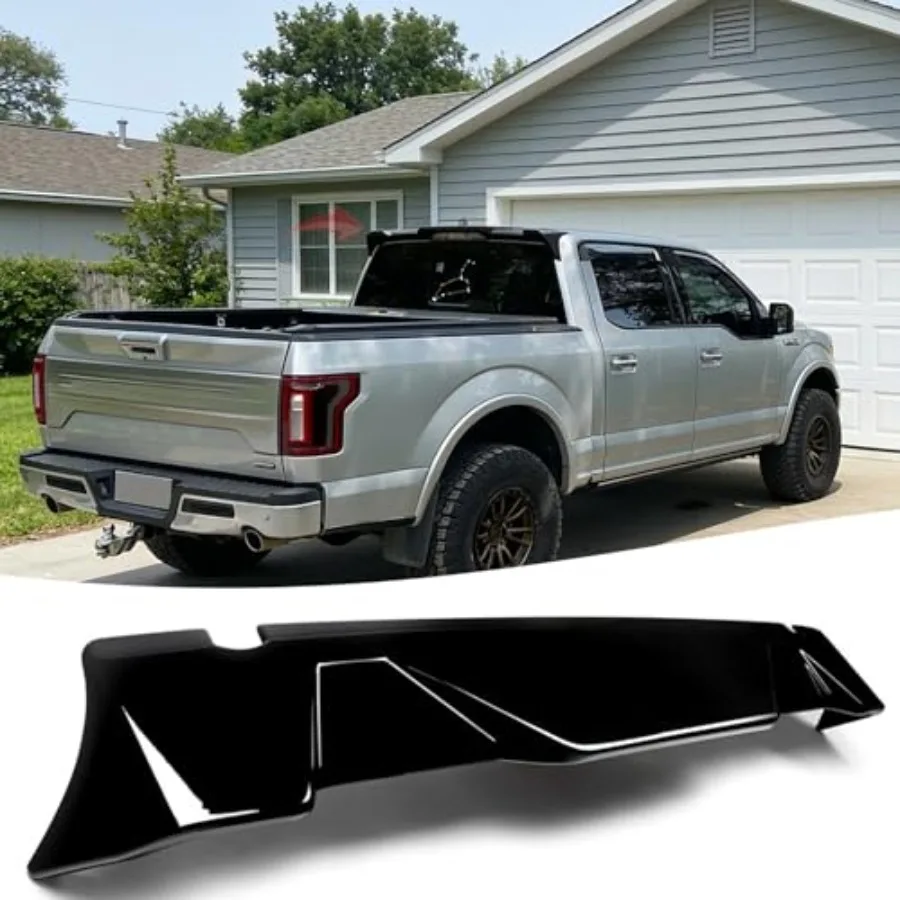 

STSEV01 Rear Cab Spoiler Roof Wing for Ford F150 2015-2020 All Beds and Cabs XL XLT Lariat Raptor Limited Platinum Gloss Black