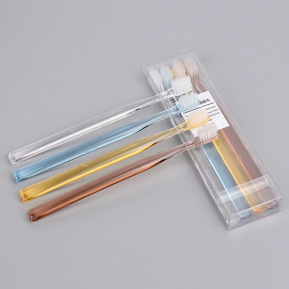 8 Pcs Toothpick Charcoal Toothbrush Thin Clear Handle Bristle Toothbrushes Suit Adults So Soft