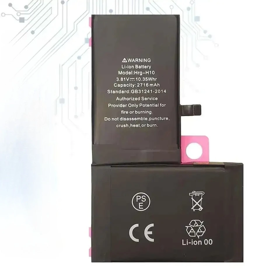 For A pple i Phone X 2716mAh XS MAX/3174mAh XR/2942mAh XS/2658mAh Mobile Phone Battery Long-Lasting