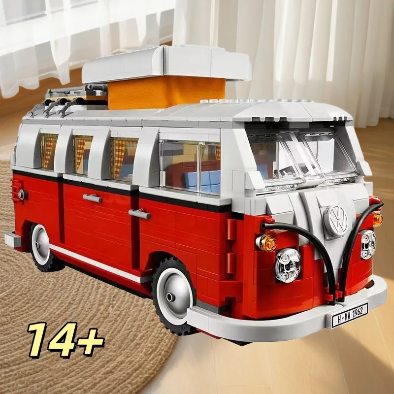 

2026 New Retro Split-Window Camper Van Building Blocks, 1:12 Scale Classic Vintage Vehicle Bricks, DIY Assembly Toy for Kids & A