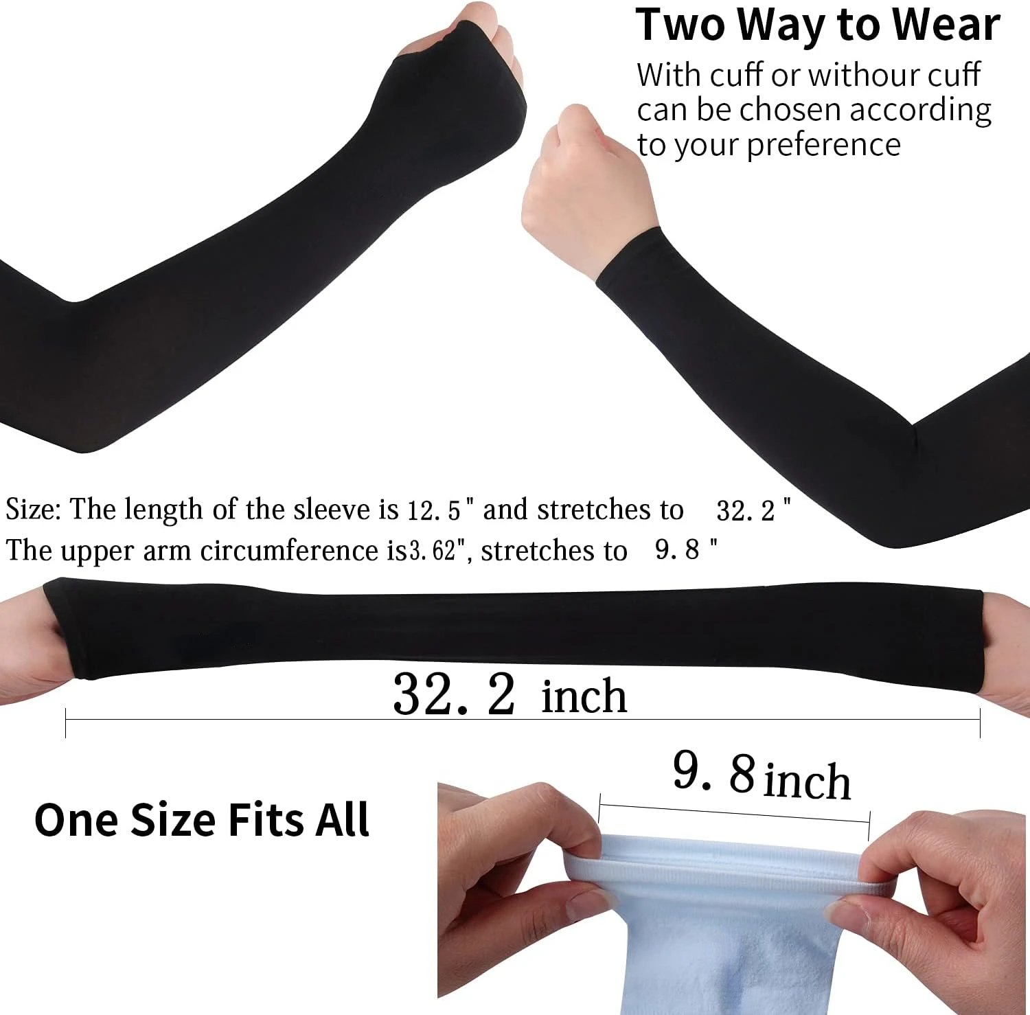 1Pair  Compression Arm Sleeves for Men and Women-Football Sleeves,Covers for Sun Protection,Volleyball,Working Out