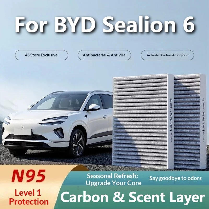 For BYD Sealion 6 Seal U Car Activated Carbon Premium Durable Odor Removing High Efficiency Aroma Cabin Air Filter