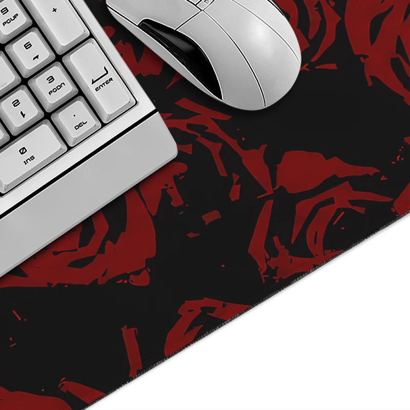 Mouse Pad Gamer Black Red Rose XL Custom Mousepad XXL Mechanical Keyboard Pad Non-Slip Soft Natural Rubber Table Mat Mice Pad