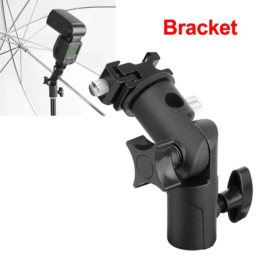 

For Studio Light Type E Stand Universal Flash Hot Shoe Umbrella Holder Mount Adapter with 1/4 3/8 Screw Bracket Studio Accessory