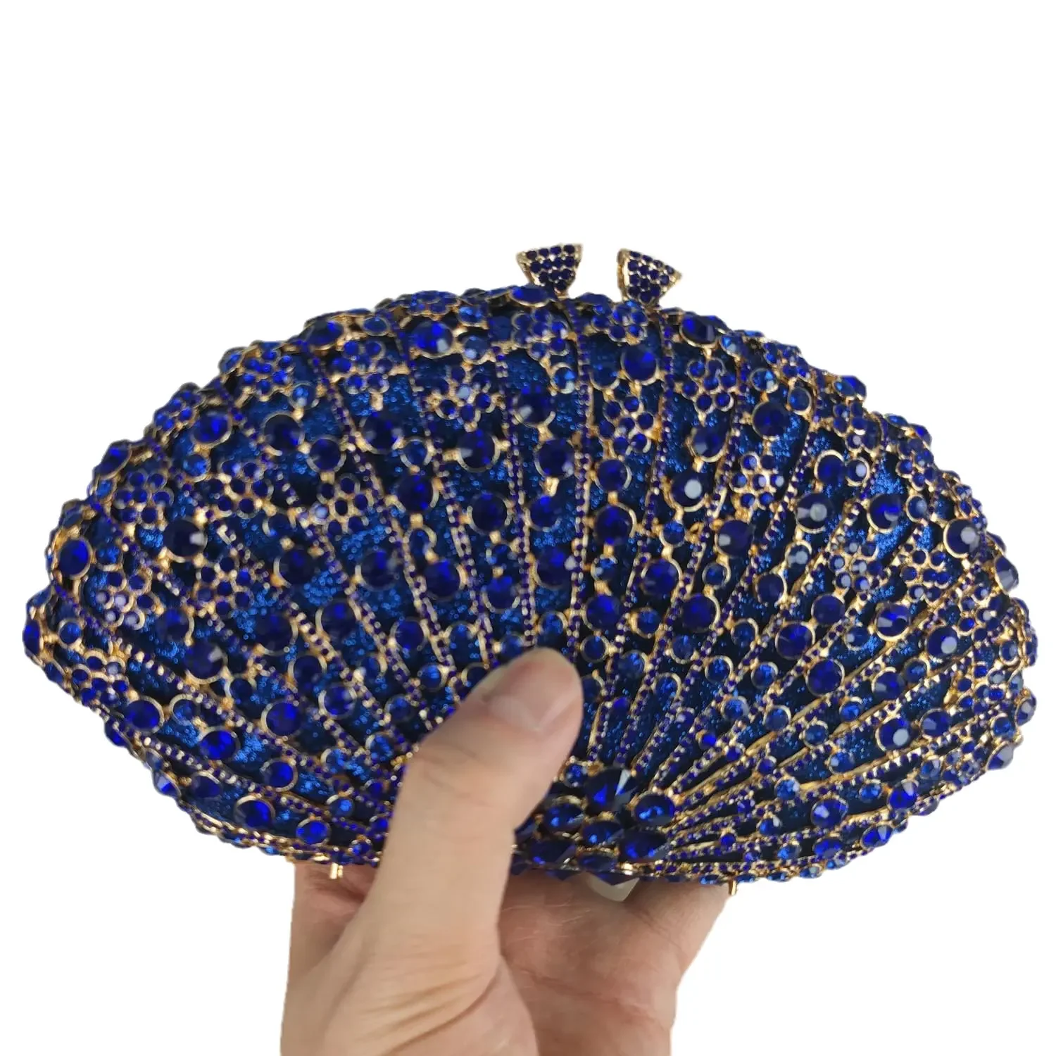 Boutique De FGG Royal Blue Women Crystal Clutch Evening Purses Bridal Rhinestone Handbags Wedding Party Diamond Minaudiere Bag
