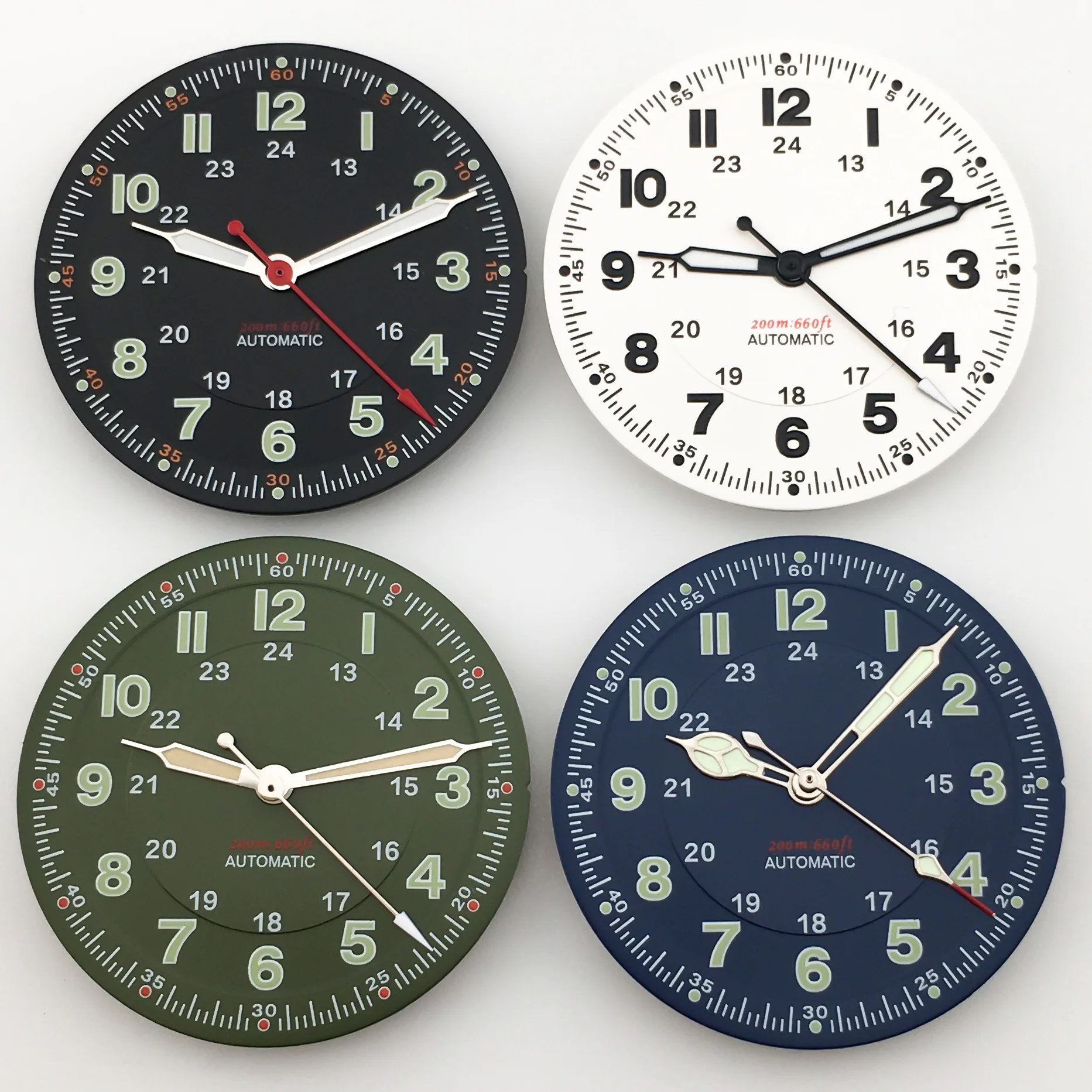 

BLIGER 29mm Pilot Watch Dial Hand set Oilve green Dial Green Luminous fit NH35 NH36 ETA PT5000 Movement Modified Watch Part