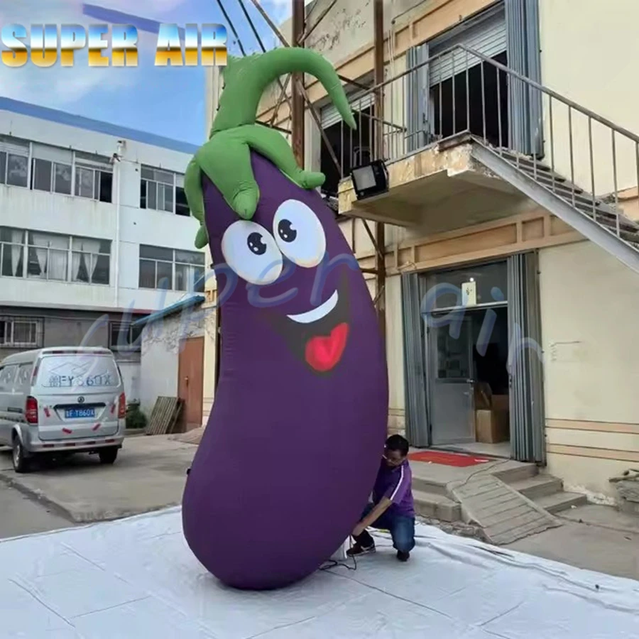 巨大な植物モデルの広告装飾用インフレータブル漫画ナス（目付き）