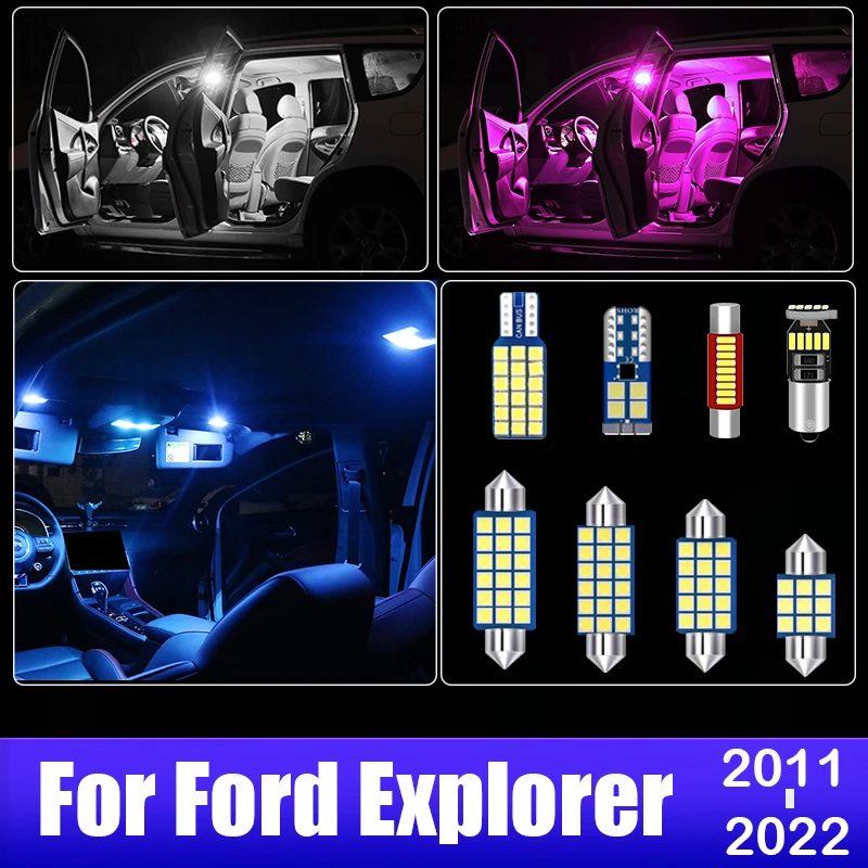 

For Ford Explorer 5 2011 2012 2013 2014 2016 2017 2018 2020 2021 2022 5pcs Car LED Bulbs Interior Lamp Trunk Light Accessories