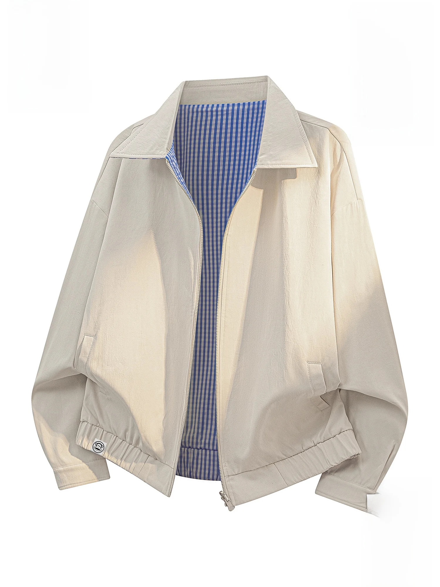 

PaulFrank Plaid Splicing Collar Jaet Men's Casual Sle Spring Faion Brand Color Colion Design Leisure Outerwear