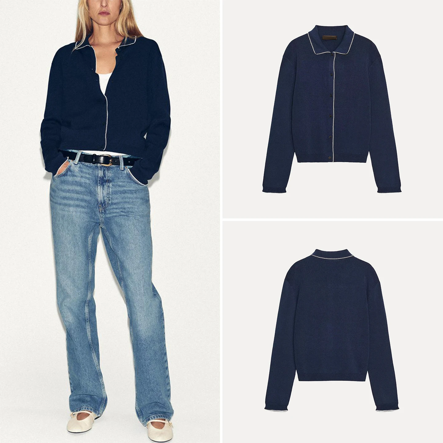 Z femmes tricoté rond Ne Jaet Faionable Personali 2025 nouveauté automne saisonnier ouvert Cardigan Sle