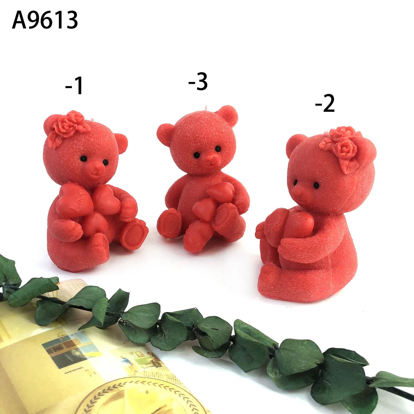 3 Little Bear Love Silicone Mold Gypsum form DIY Handmade Plaster Candle Ornaments Handicraft Mold Hand Gift Making Kitchen Acce