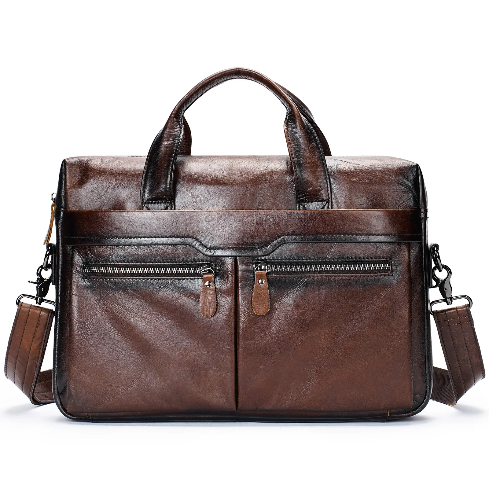 Men's Briefcase Genuine Leather Laptop Bag Leather Shoulder Bags for Men Laptop Briefcase Business Totes for Document