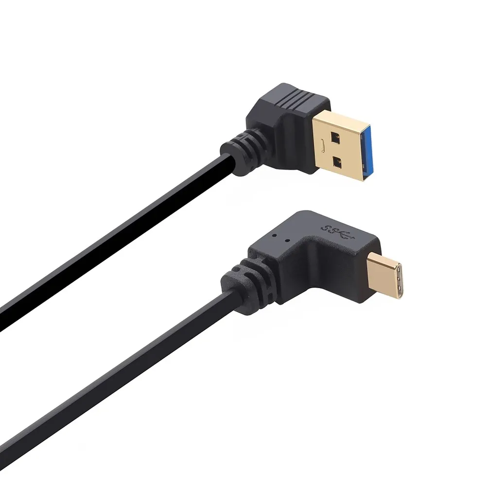 1FT Angle TYPE-C Reversible USB 3.1 USB-C Angled to 90 Degree Left Right Up Down Angled USB 3.0 type A Male Data Cable 30CM