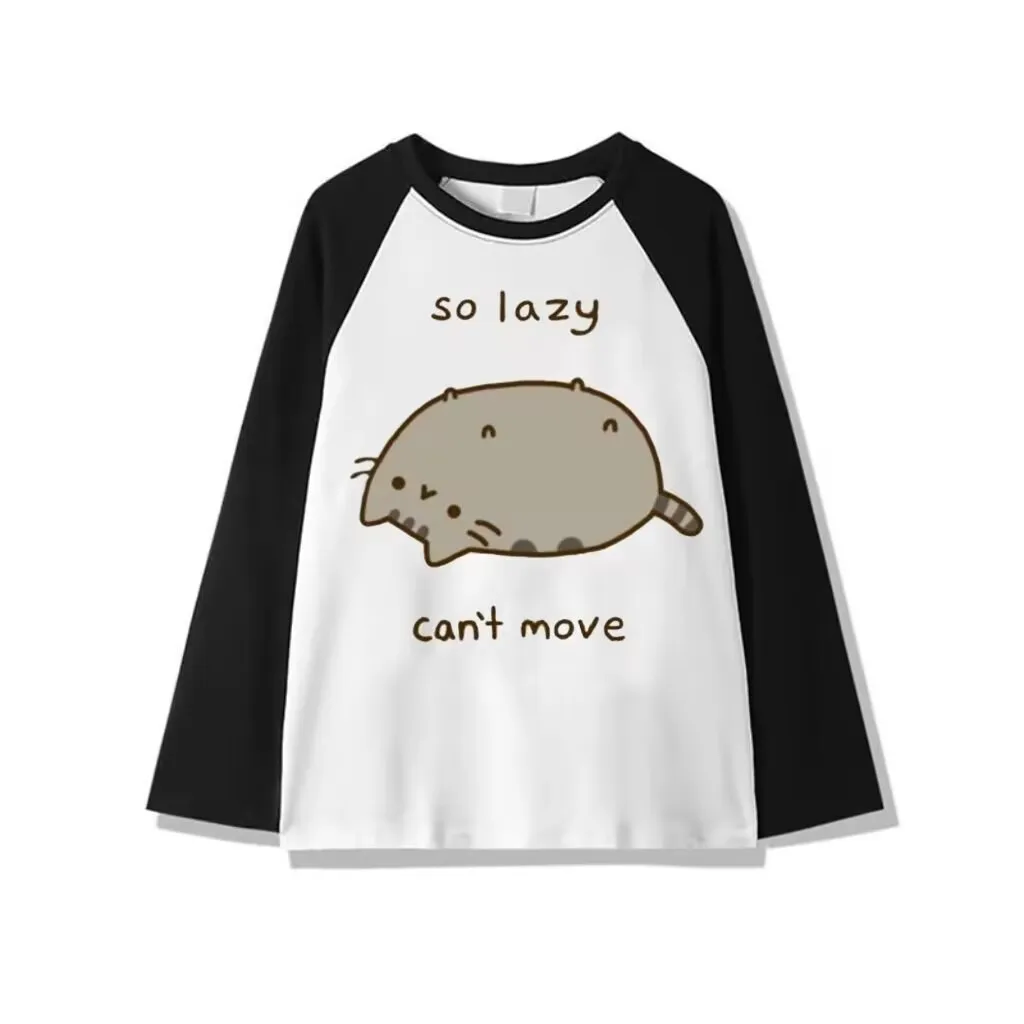 Свободная футболка с японским рисунком в горошек, повседневные эстетические топы Kawaii с героями мультфильмов Y2k, женские осенние милые футболки в стиле Харадзюку в стиле гранж