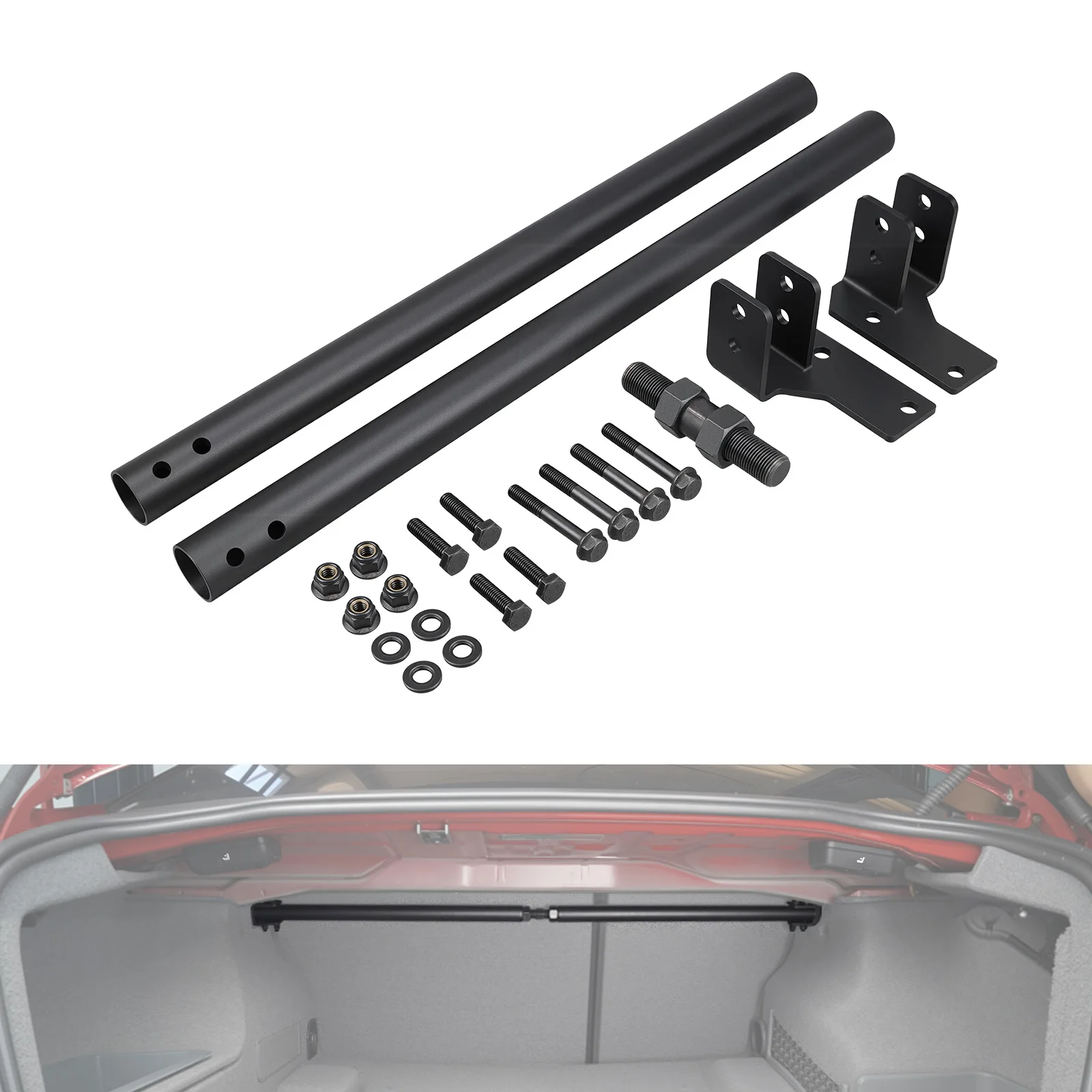 

BEVINSEE Adjustable Rear Upper Strut Brace for BMW E92 323i 325i 328i 330i 335i 2005-2013, Car Accessories