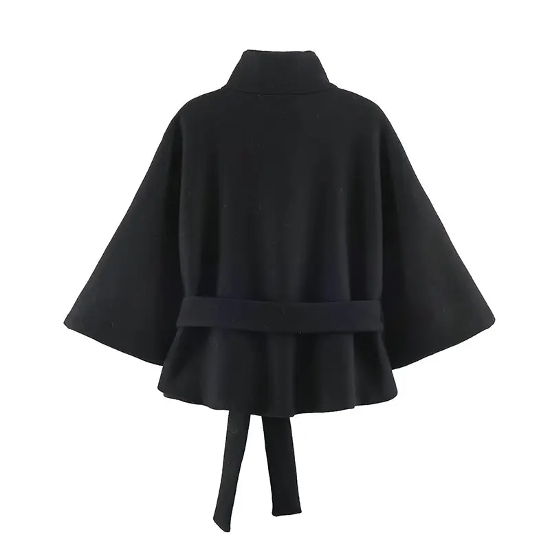 NLZGMSJ Holiday Vintage Casual Women Jacket Stand Collar Single Button Sashes Jacket Fashion 2026 Autumn Winter Short Jacket