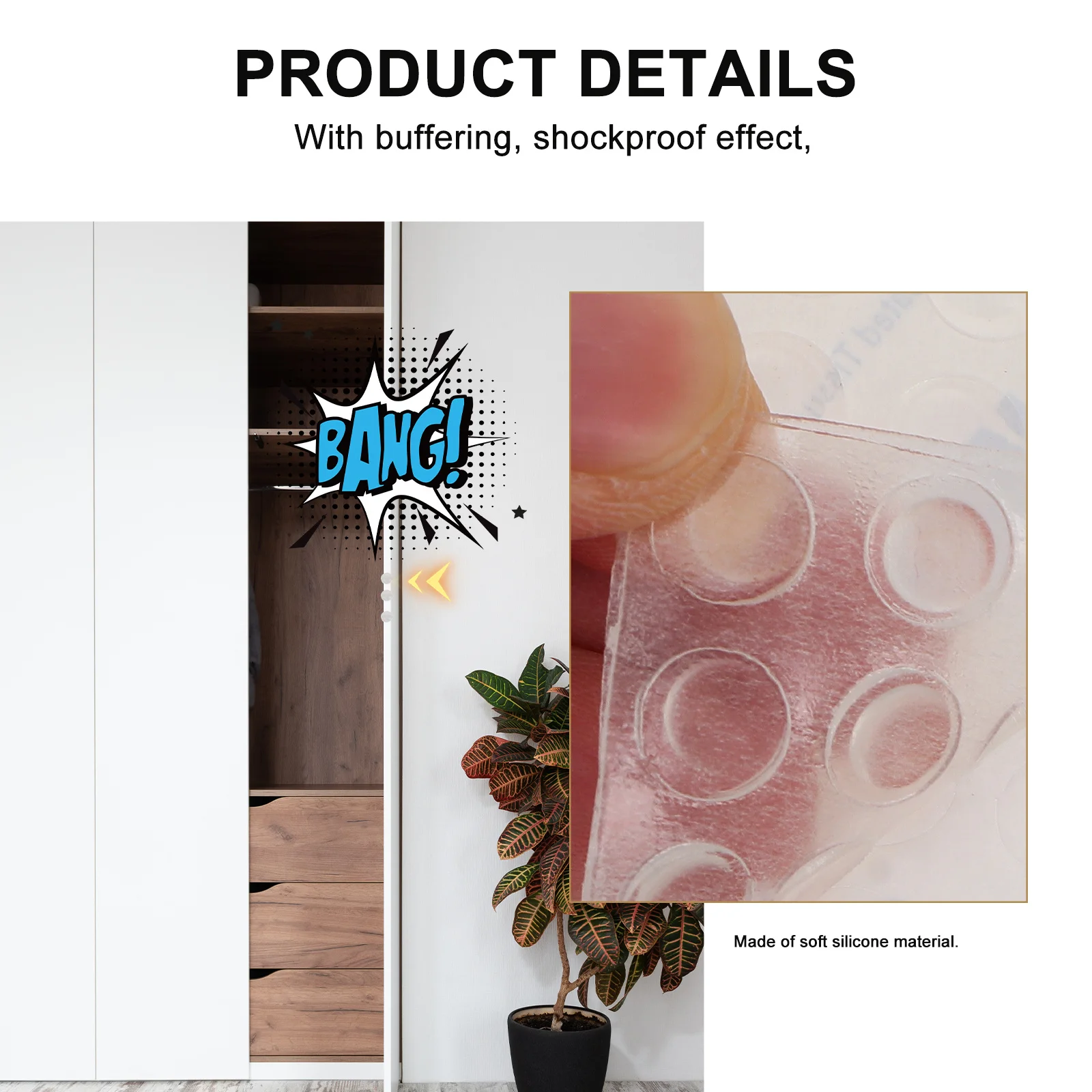 1 مجموعة طويلة الأمد سيليكون وسائد الباب امتصاص الصدمات خزانة منصات الأشياء الصغيرة حماية وسائد الباب منصات الخزانة #4