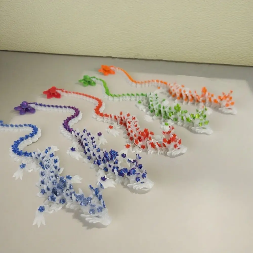 

Articulated 3D Printed Dragon Desktop Decoration Multi-joint Dragon Action Figure Crafts Gifts Flexible Luminous Chinese Loong